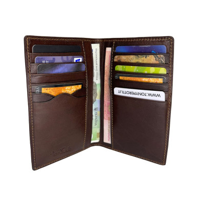 Leather wallet Italico 1438 moro brown