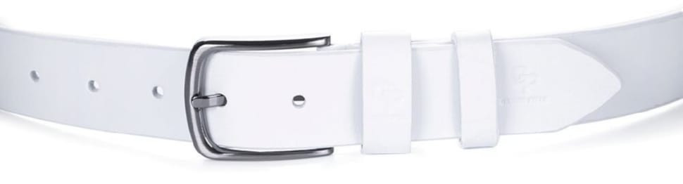 Шикарний чоловічий шкіряний ремінь GRANDE PELLE 00917 Білий