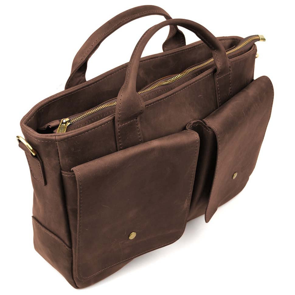 Сумка-портфель чоловіча на плече із ручками TARWA Коричневий RC-3990-3md