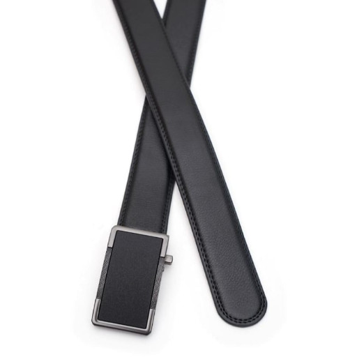 Шкіряний чоловічий ремінь із пряжкою автомат V1GKX15-black