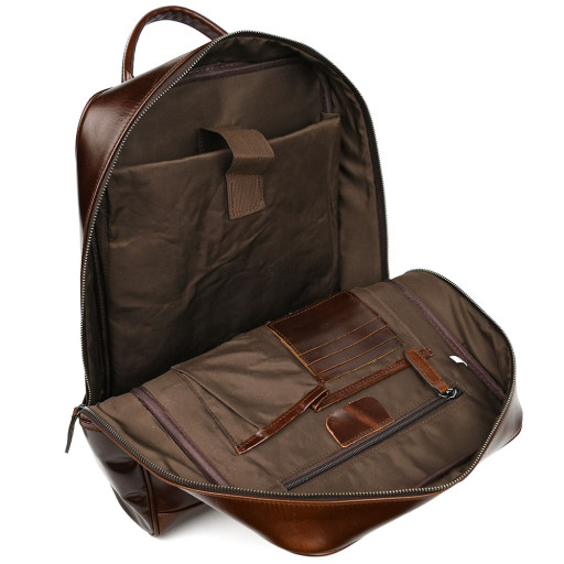 Рюкзак з натуральної шкіри bx050c фірми Bexhill кавовий гладкий