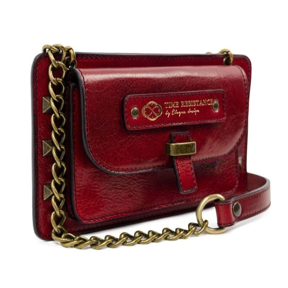 Шкіряна шкіряна сумка зі шкіряним зчепленням - маленькі жінки - червоні