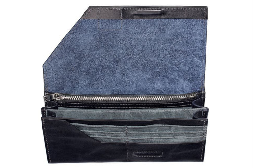 Портмоне Festa, глянець, синій Grande Pelle 513670