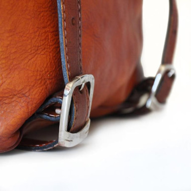 Pratesi BBL119 - Gaville Backpack in cowhide leather Bruce Blue