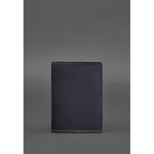 Шкіряна обкладинка для паспорта 1.3 синя Crazy Horse