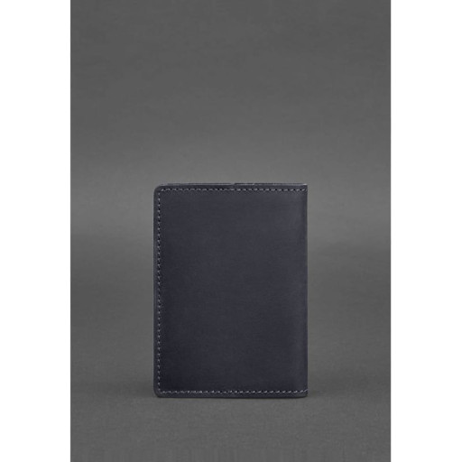 Шкіряна обкладинка для паспорта 1.3 синя Crazy Horse