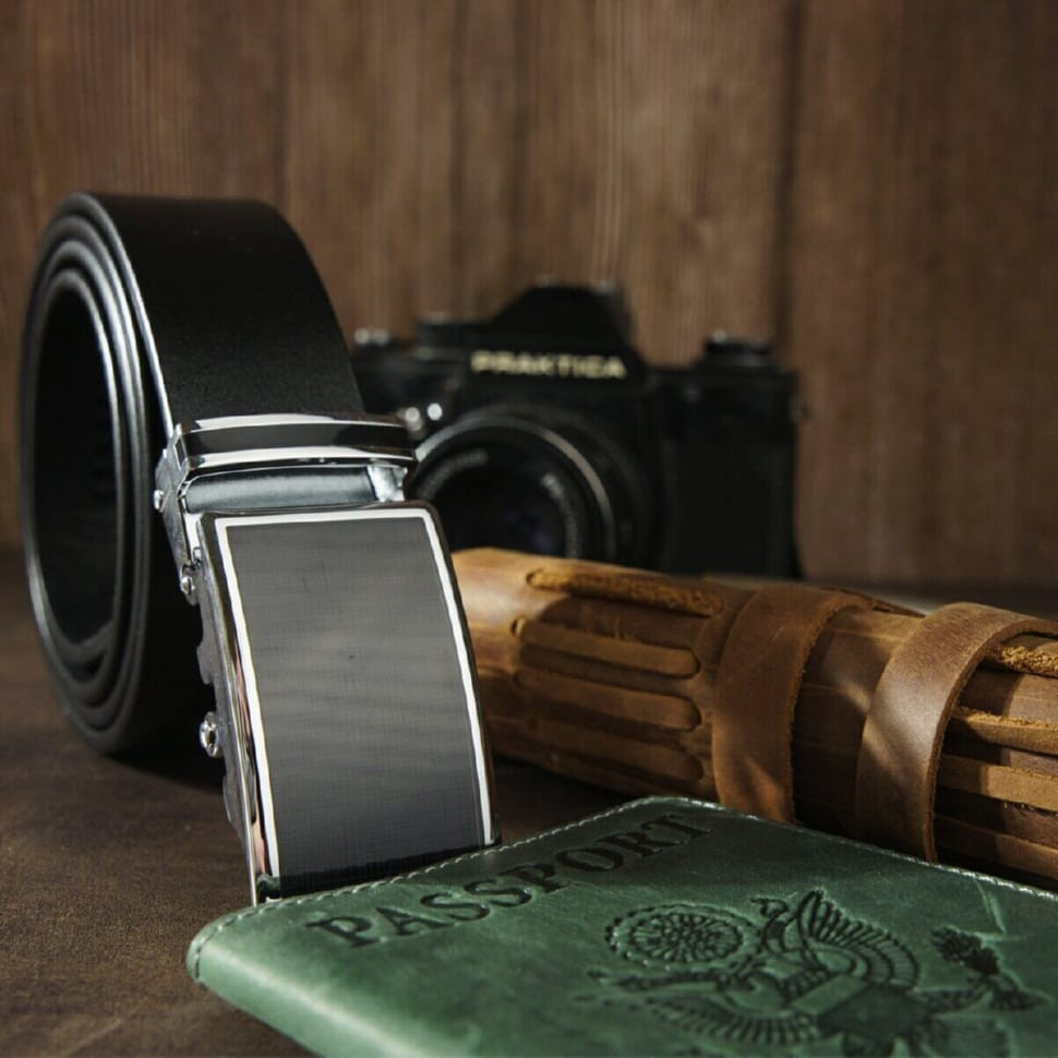 Шкіряний чоловічий гладкий ремінь Vintage 20726