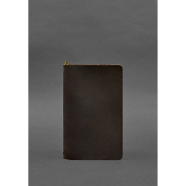 Leather notepad (soft book) 8.0 with elastic band dark brown Crazy Horse
