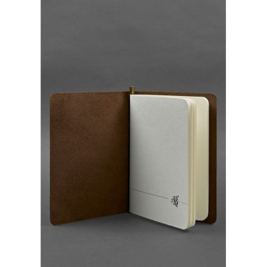 Leather notepad (soft book) 8.0 with elastic band dark brown Crazy Horse