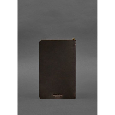 Leather notepad (soft book) 8.0 with elastic band dark brown Crazy Horse