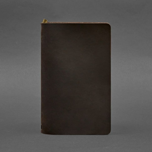 Шкіряний блокнот (софт-бук) 8.0 на гумці темно-коричневий Crazy Horse