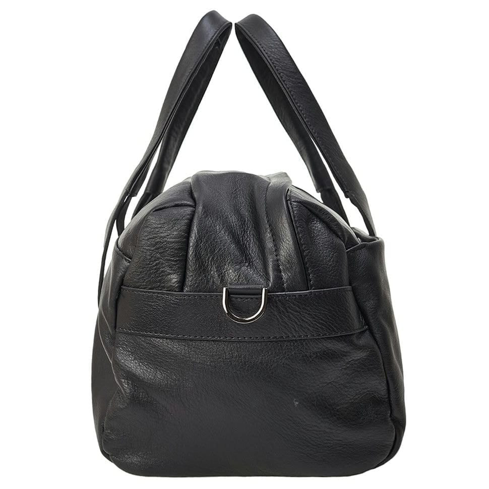 Сумка дорожня шкіра BOND 1137-101 чорна гладка