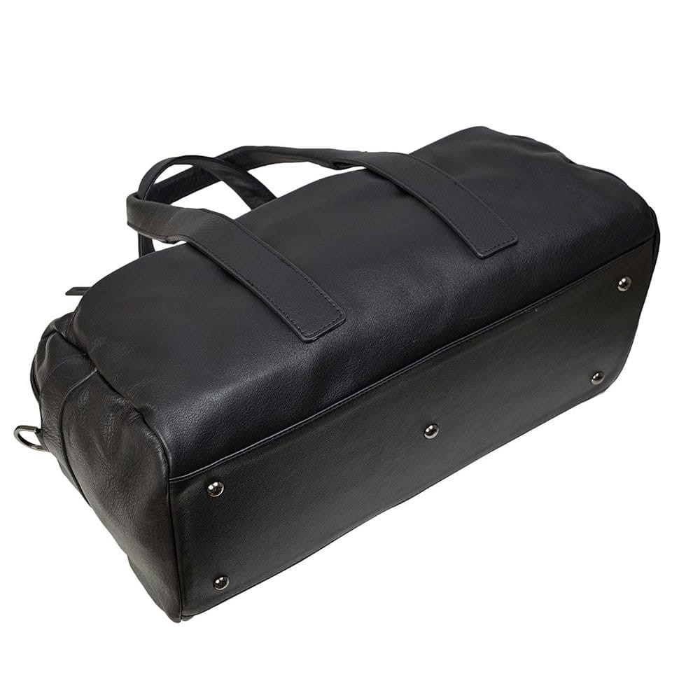 Сумка дорожня шкіра BOND 1137-101 чорна гладка