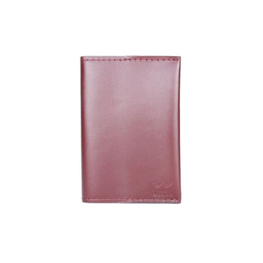 Шкіряна паспортна обкладинка бордова