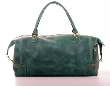 Travel leather green satchel bag Mtravel_2 Manufatto
