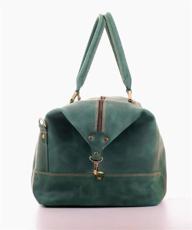 Travel leather green satchel bag Mtravel_2 Manufatto