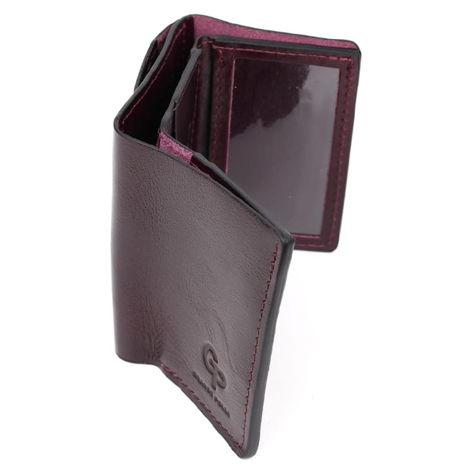 Womens small leather wallet Grande Pelle 503361 burgundy