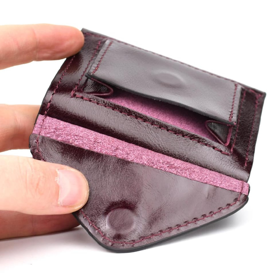 Womens small leather wallet Grande Pelle 503361 burgundy