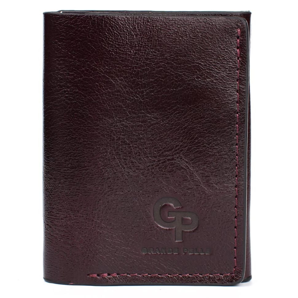 Womens small leather wallet Grande Pelle 503361 burgundy