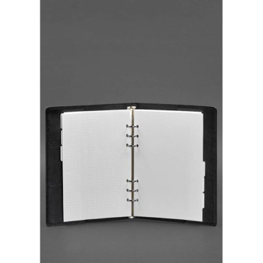 Leather notebook on a segregator (soft cover on rings) 13.0 black