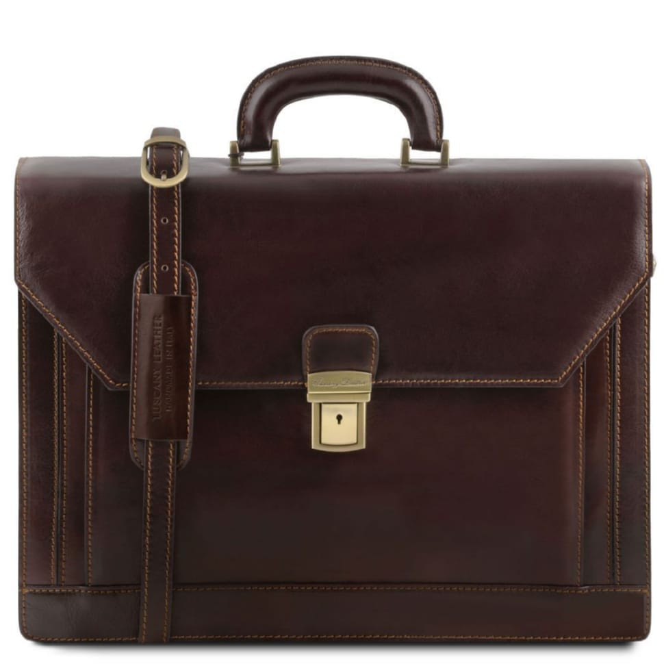 Шкіряний чоловічий портфель на два відділення NAPOLI Tuscany Leather TL141348