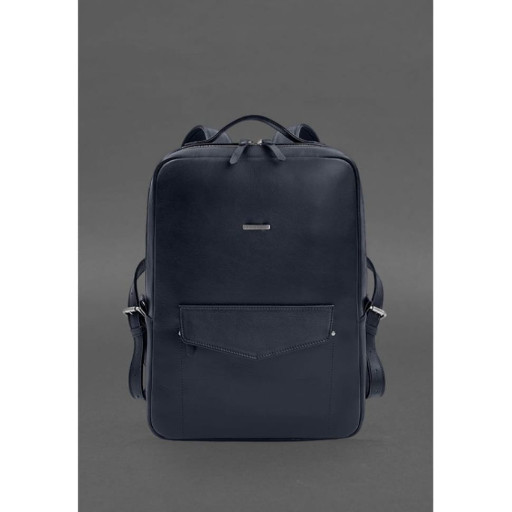 Шкіряний рюкзак на блискавці Cooper maxi синій