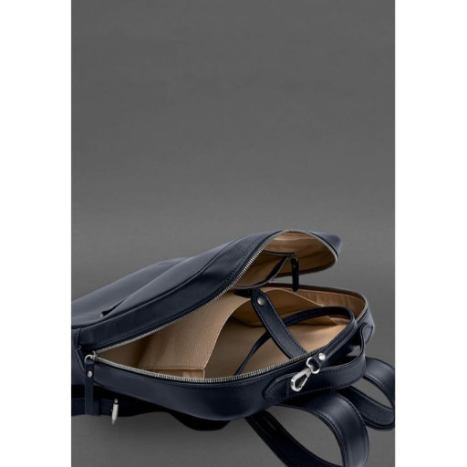 Шкіряний рюкзак на блискавці Cooper maxi синій