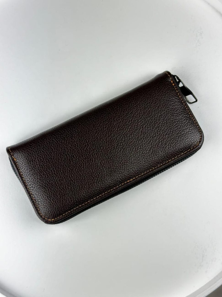 Genuine grain leather clutch wallet SV003 (brown)