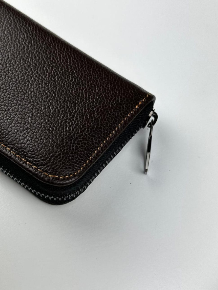 Genuine grain leather clutch wallet SV003 (brown)