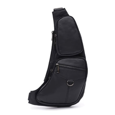 Men's leather shoulder bag Keizer K13761bl-black