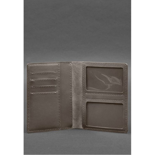 Шкіряна обкладинка-органайзер для документів 6.1 темно-бежевий краст