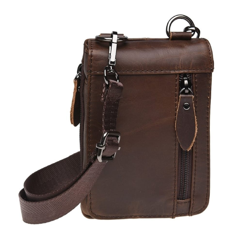 Чоловіча шкіряна сумка через плече Keizer K1702-brown