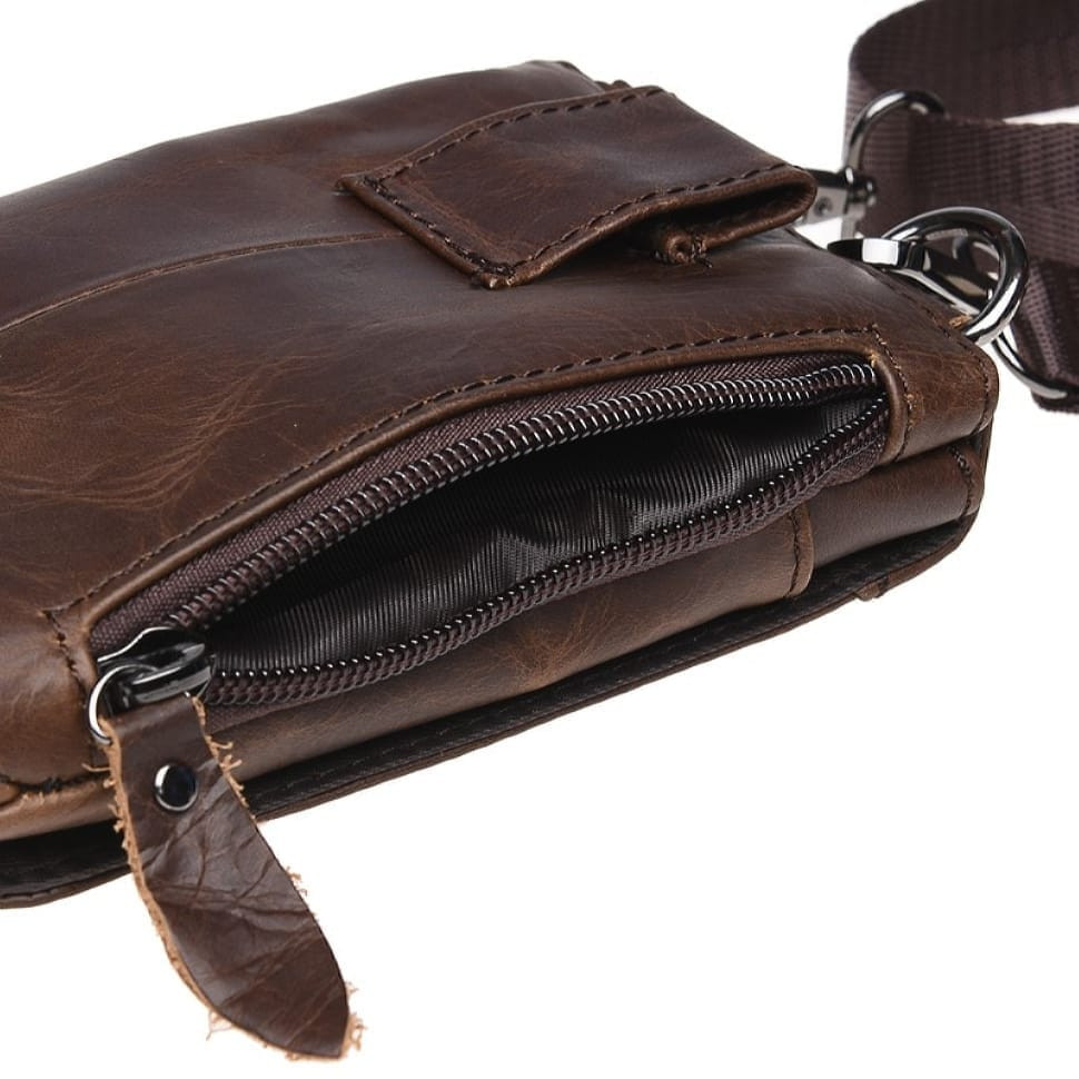 Чоловіча шкіряна сумка через плече Keizer K1702-brown