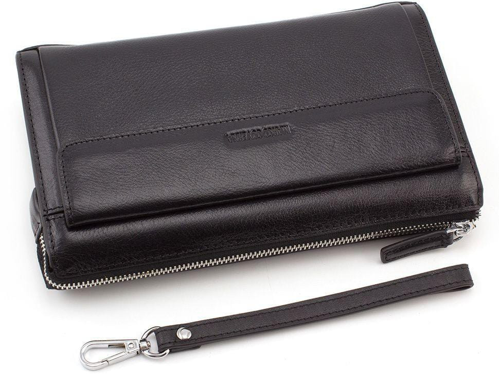 Black calfskin leather purse Marco Coverna 8543-3 black