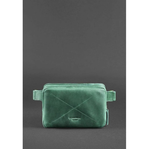 Шкіряна сумка Dropbag Mini зелена Crazy Horse