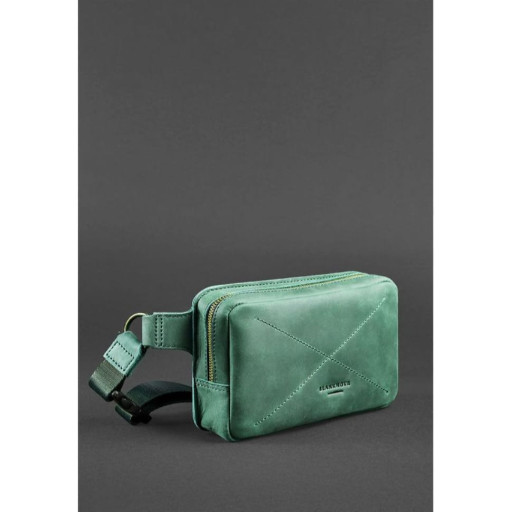 Шкіряна сумка Dropbag Mini зелена Crazy Horse