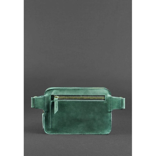 Шкіряна сумка Dropbag Mini зелена Crazy Horse