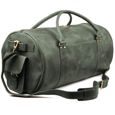 Travel bag made of genuine leather RE-6564-4lx TARWA green