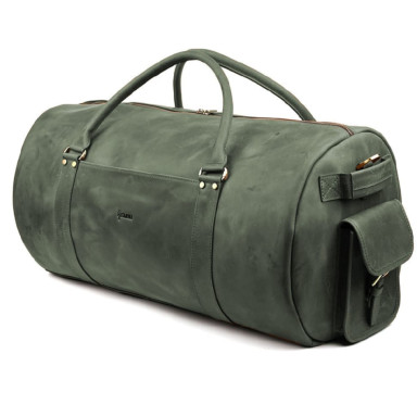 Travel bag made of genuine leather RE-6564-4lx TARWA green