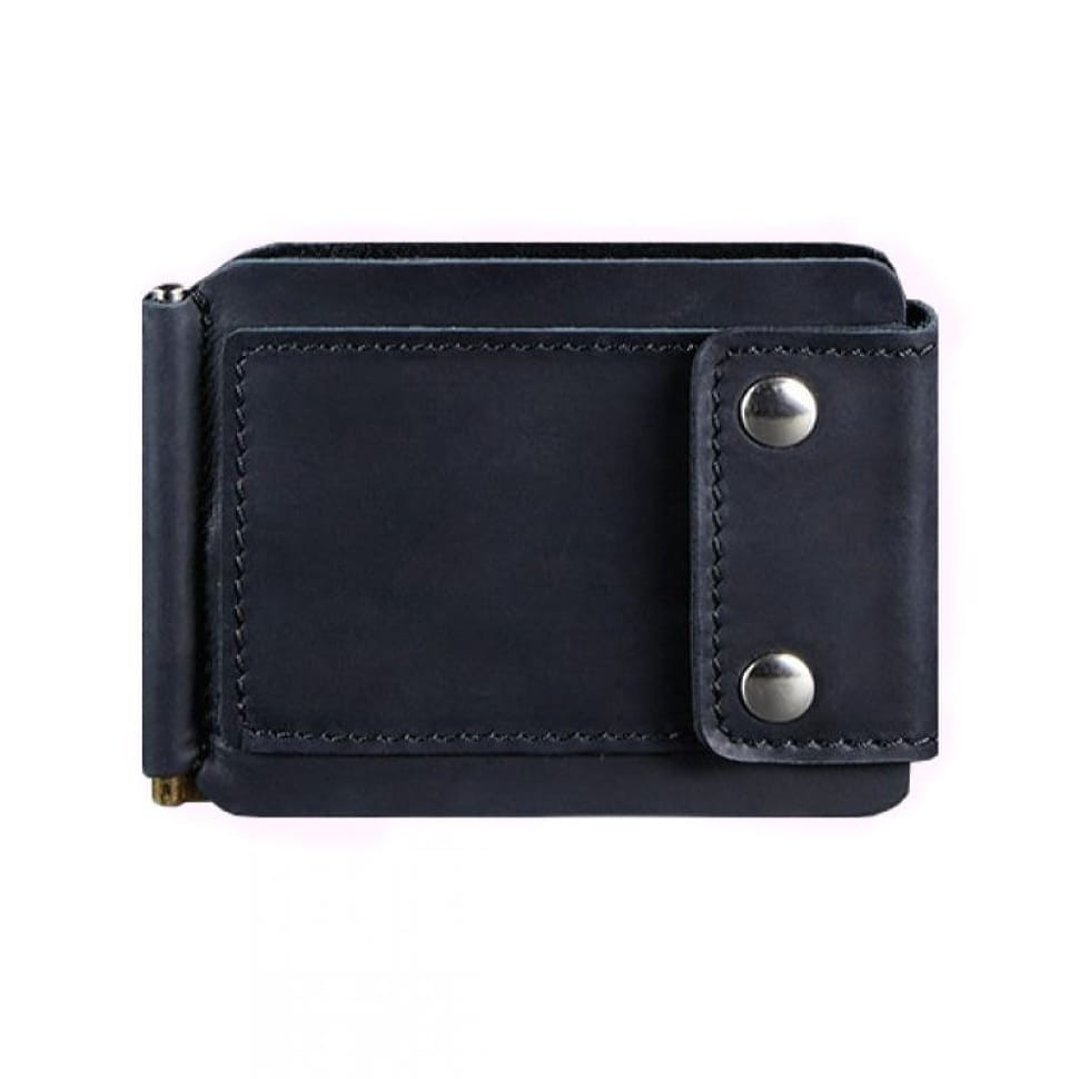 Чоловічий шкіряний портмоне синій 10.0 затискач для грошей Crazy Horse