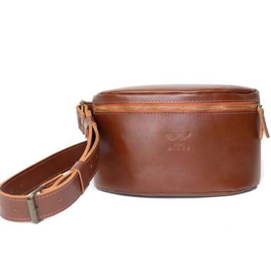 Leather belt bag light brown