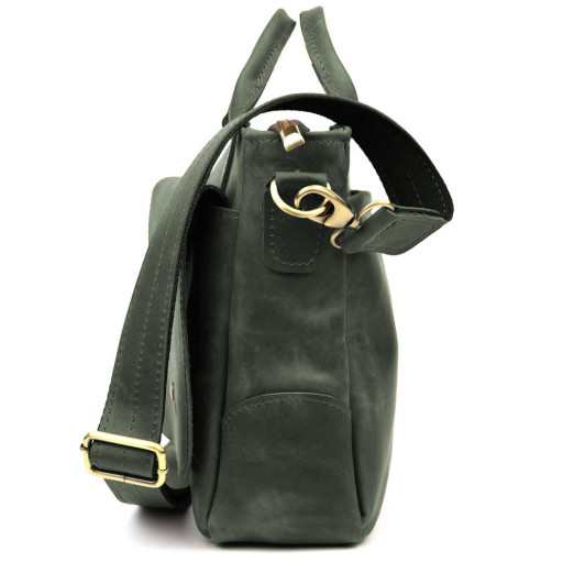 Сумка-портфель чоловіча на плече із ручками TARWA Зелений RЕ-3990-3md