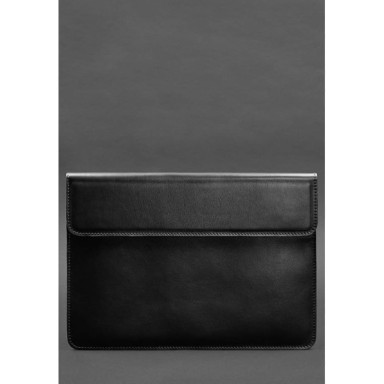 Кожаный чехол-конверт на магнитах для MacBook 15-16 дюйм Черный