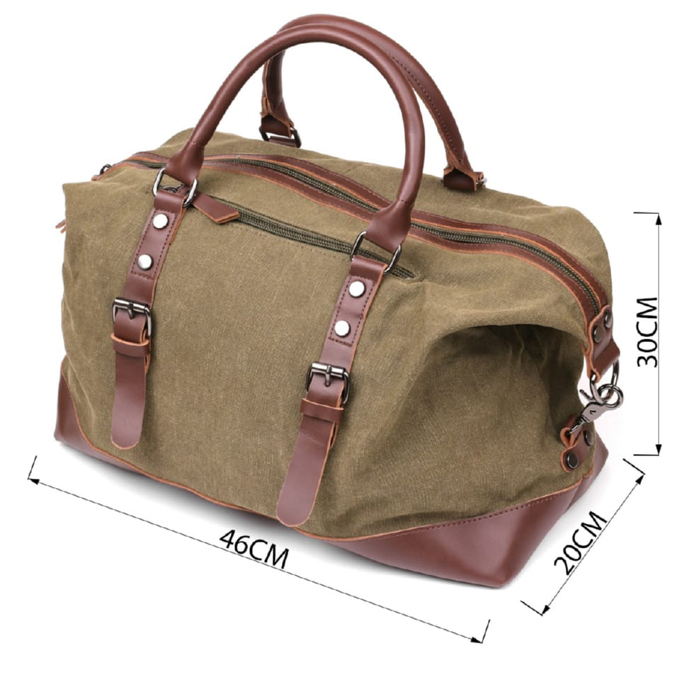 Дорожня сумка текстильна Vintage 20171 Зелена