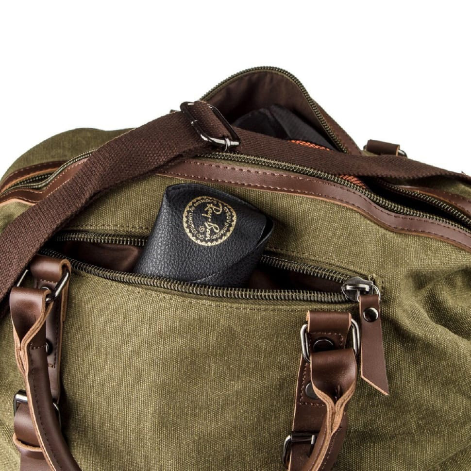 Дорожня сумка текстильна Vintage 20171 Зелена