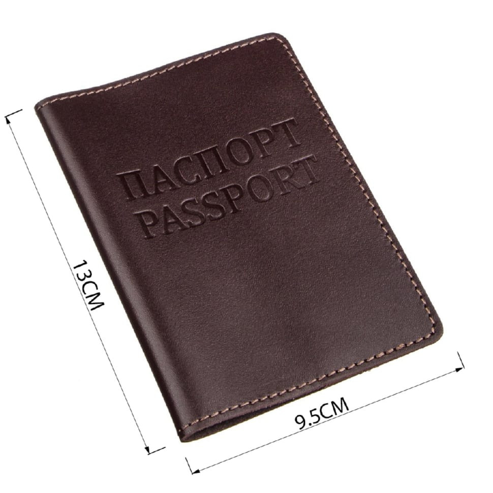Шкіряна обкладинка на паспорт з написом SHVIGEL 13976