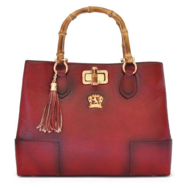 Pratesi BCL291 - Sarteano Shoulder Bag in cowhide leather Bruce Cherry