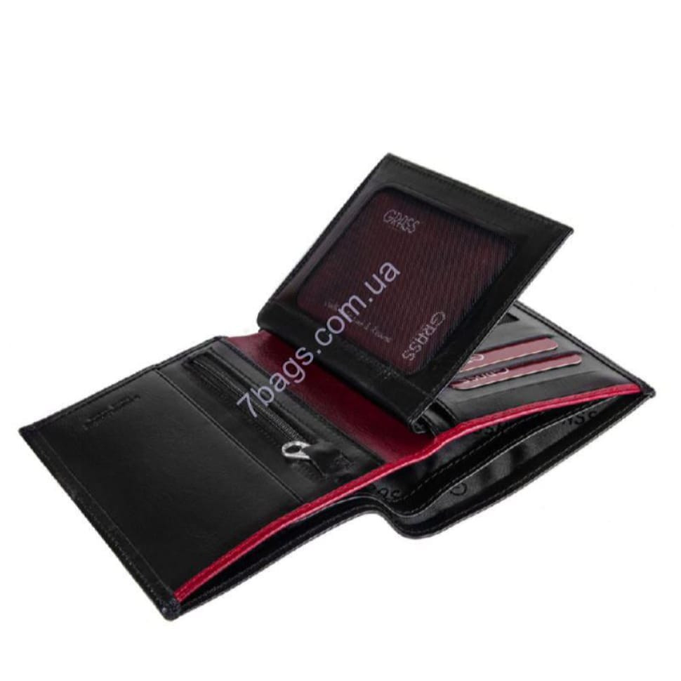 Vertical wallet GRASS 340-1 /5 black-red, Turkey