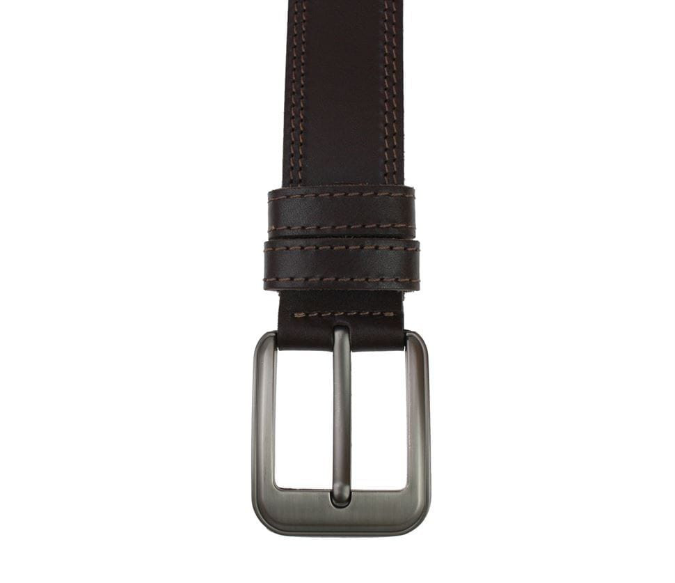 Men's leather belt denim double stitching SULLIVAN RMK-23 (8) 115-150 cm brown