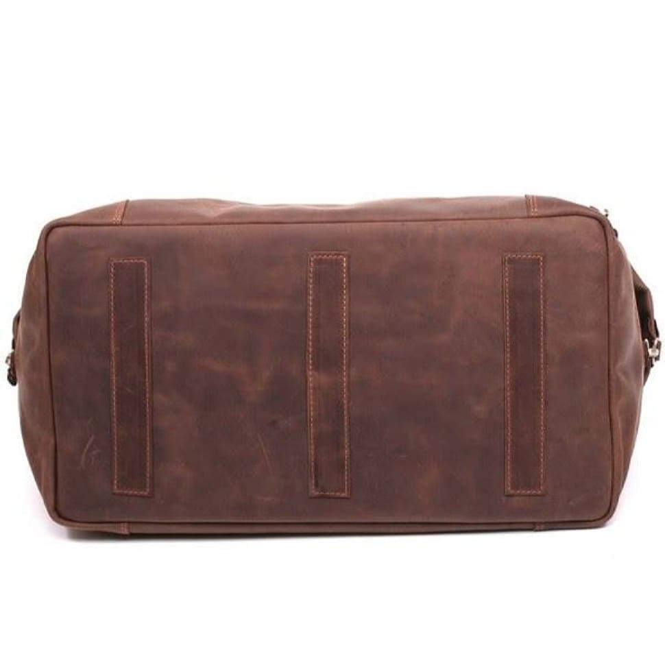 Сумка-саквояж дорожня шкіряна коричнева Mtravel_2 Manufatto